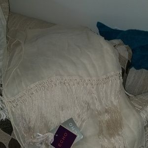 1 White  and 1 cream scarfs